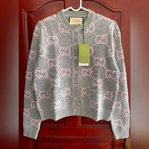 Gucci GG crew neck cardigan sweater
